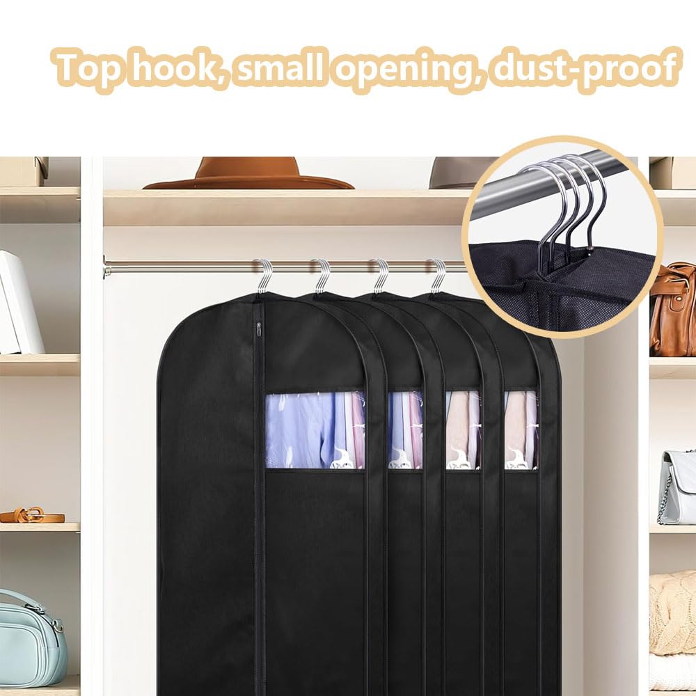 Heucadup suit bags for men 5 Pieces suit covers for men 120 x 60 cm garment bags with Zipper dress bag, clothes covers, garment covers for clothes