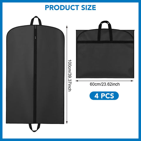 4Pcs Suit Bag, PEVA Suit Carriers for Men with Handles, Travel Garment Bags