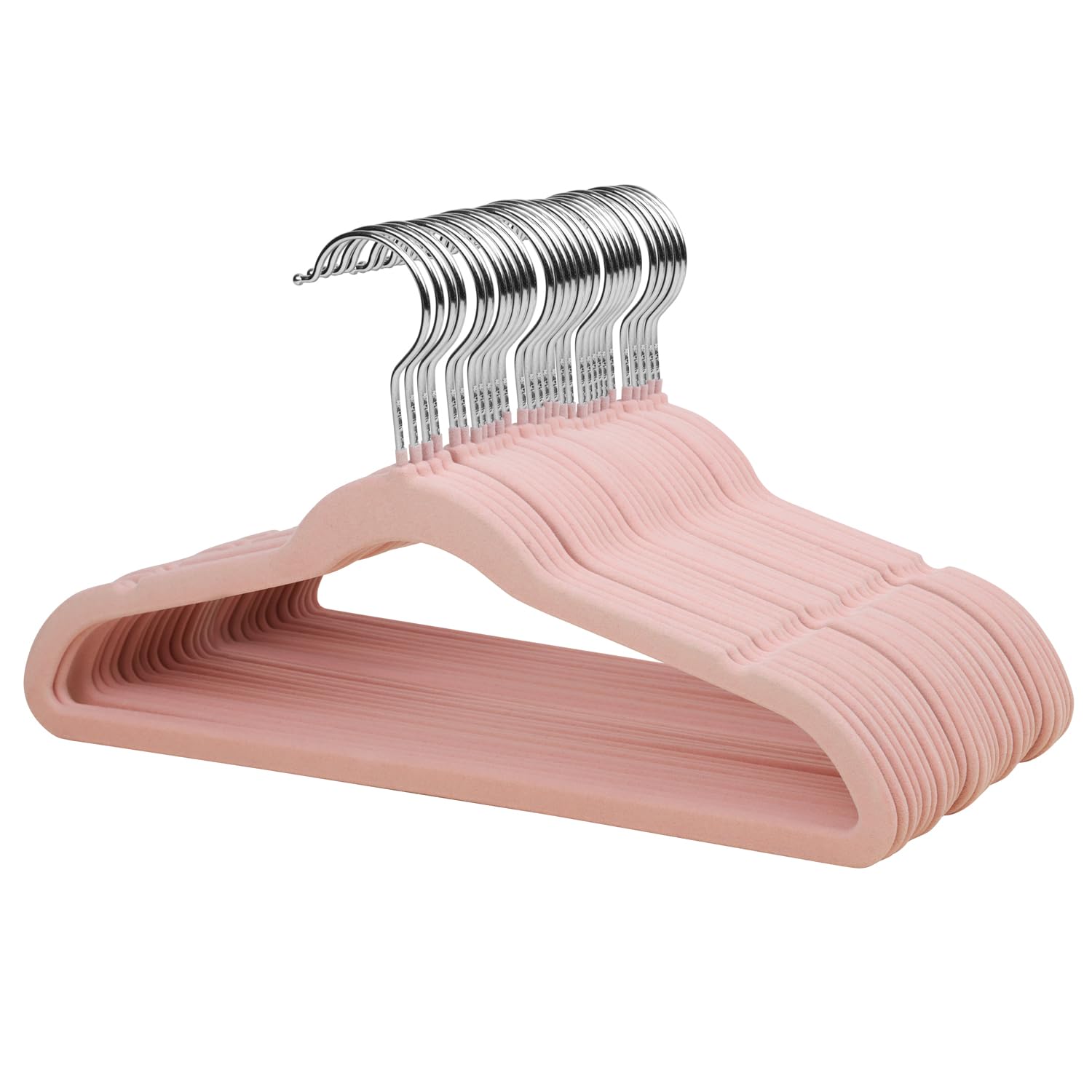 MangoKit Pink Kids Velvet Hangers Felt Children's Coat Hangers 32 Pack