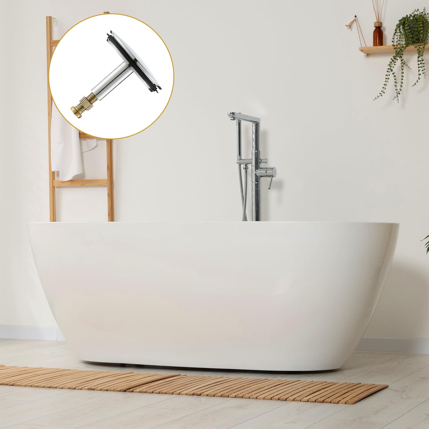 Adjustable Bath Plug Replacement 43mm Cover Brass Pop up Bath Plug