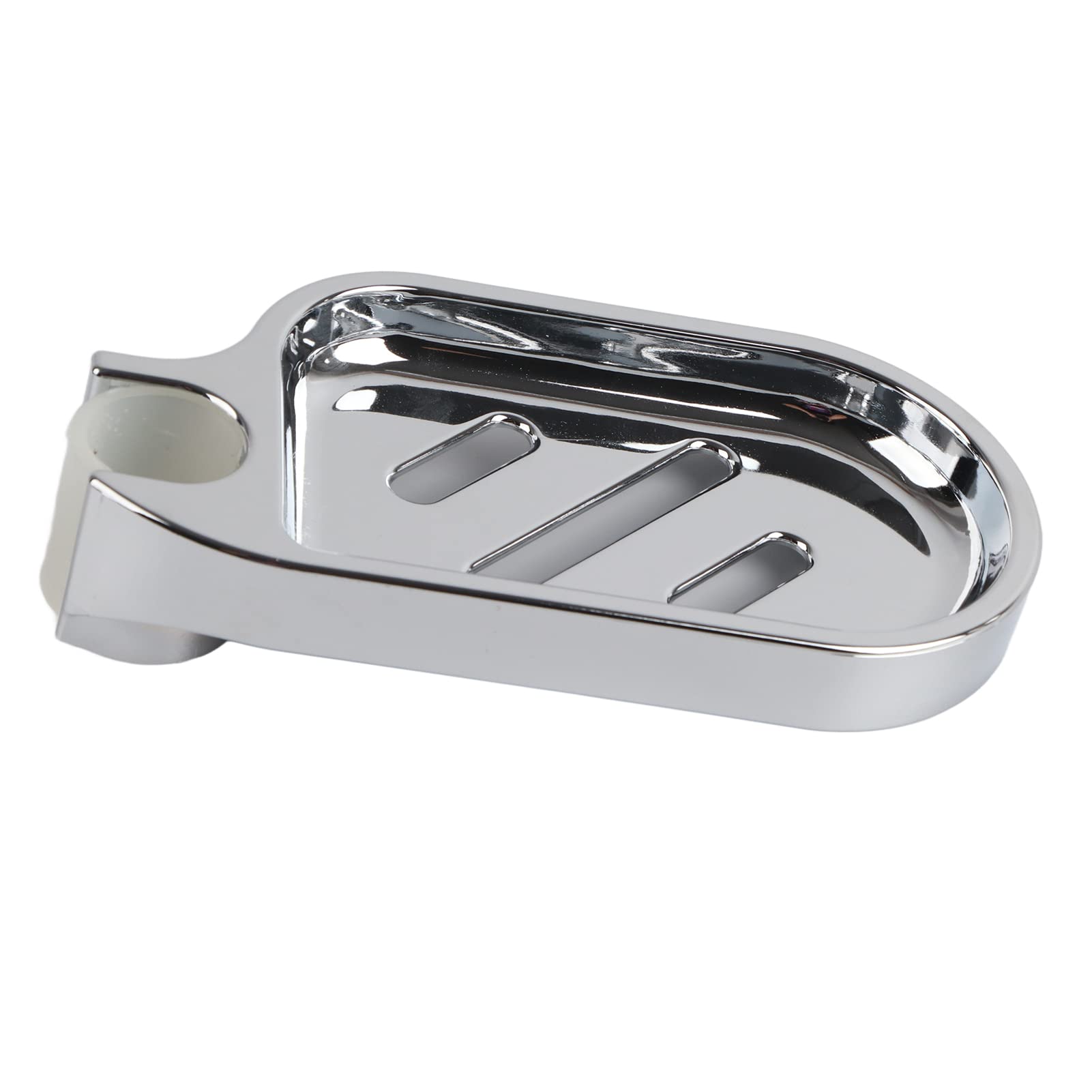 Shower Rail Soap Holder, Soap Dish Holder for Shower, Clips on Bathroom Soap Holders ABS Adjustable Shower Rod Slide with Hollow Out Design for Tube