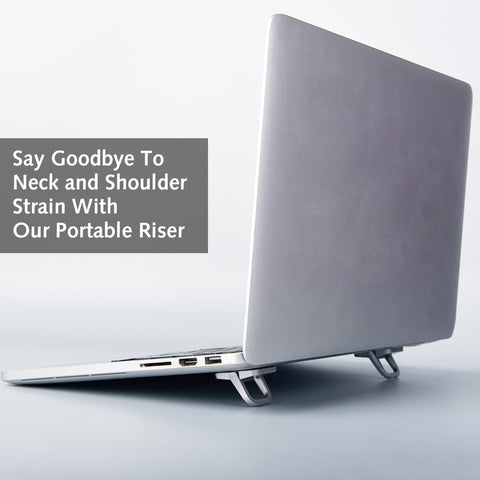 2PCS Portable Laptop Riser, Anti-slip Foldable Laptop Stand Keyboard Riser