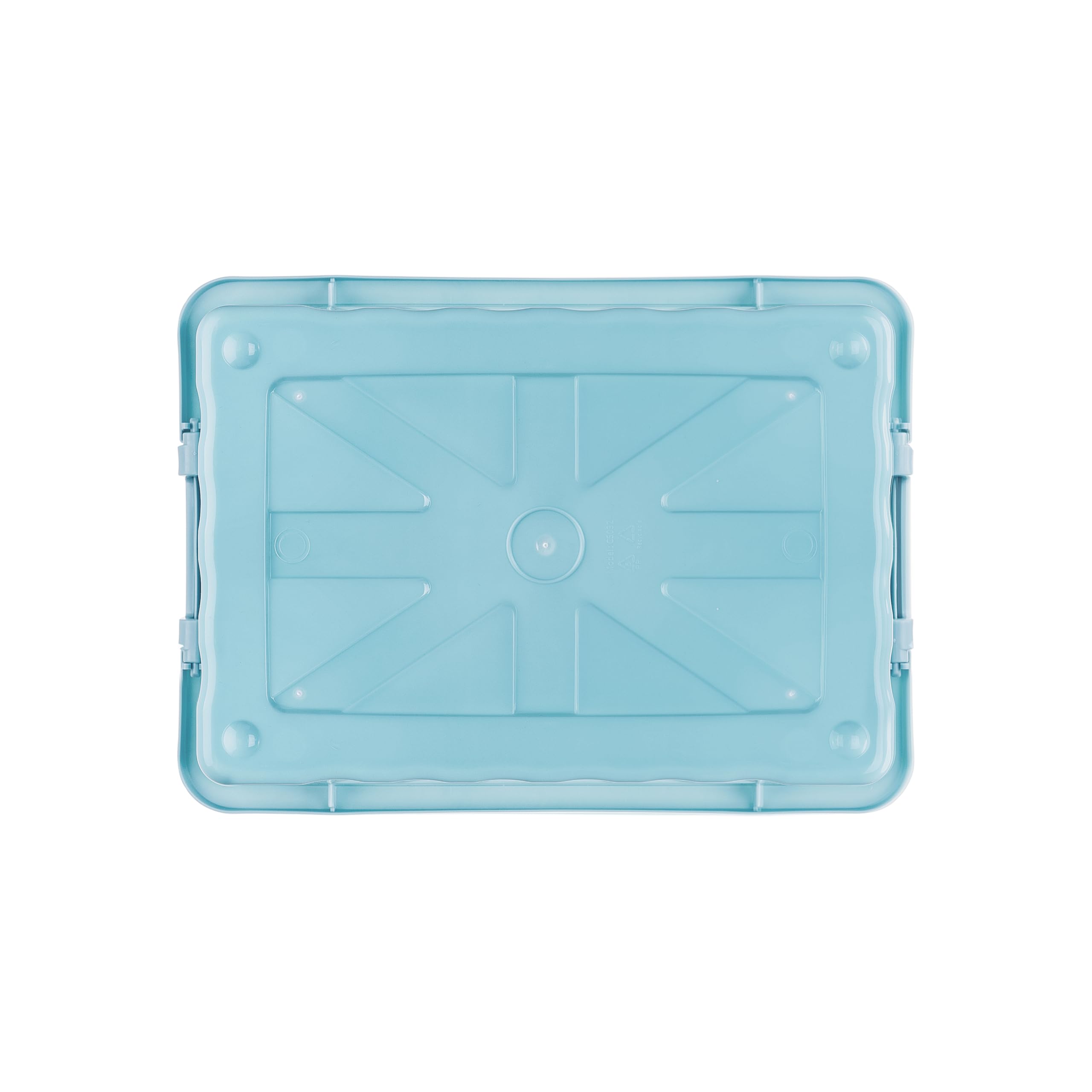 Cetomo 15L*3 Storage Boxes with Lids, Plastic Storage Box with Secure Side Latches, Stackable & Nestable Organizer for Home, Office, Moving, PP, Blue