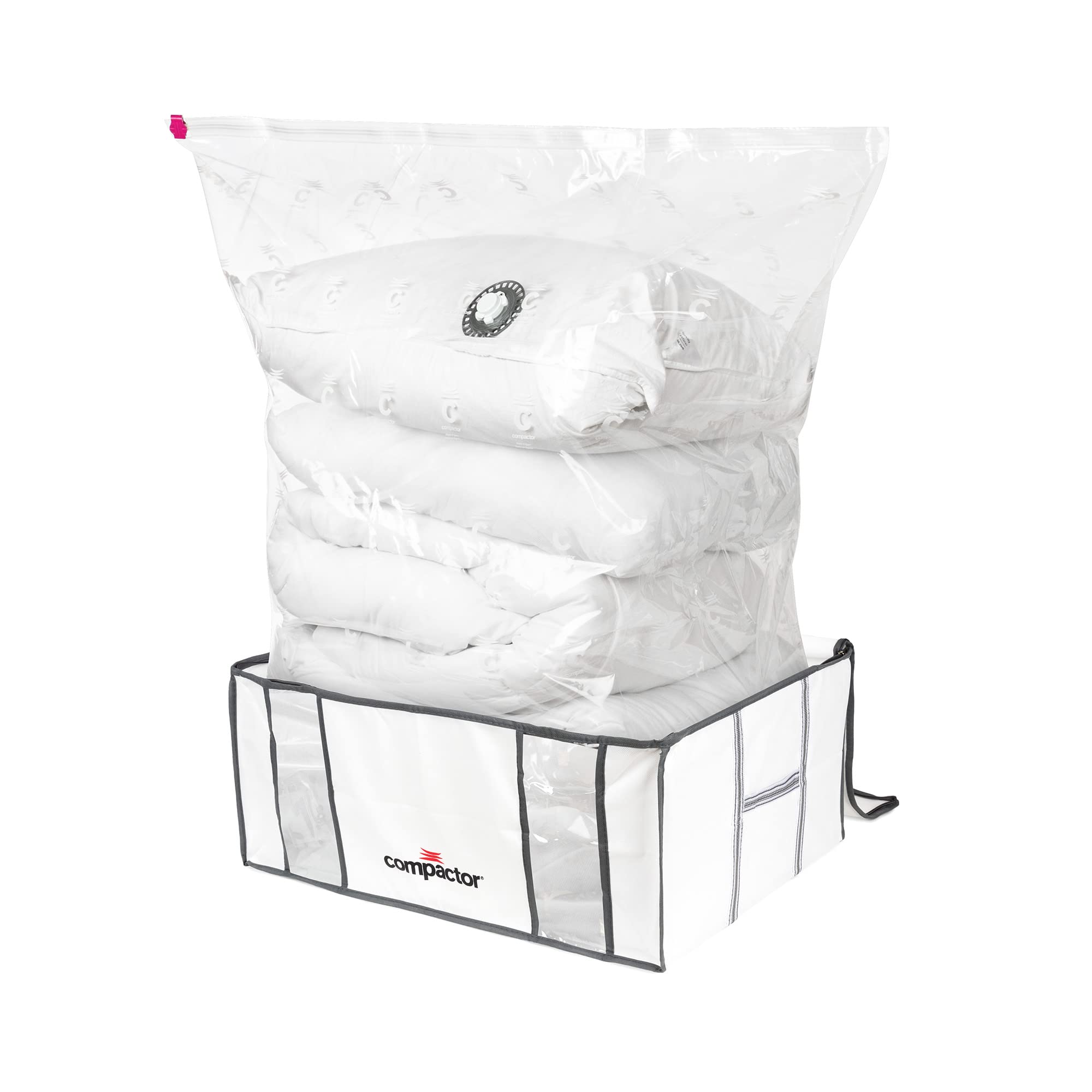 Compactor Set of 2 Space Saving Vacuum Storage Boxes, For Wardrobes, Bedrooms and Lofts, Clothes Organiser, Pillow, Bedding and Duvet Storage