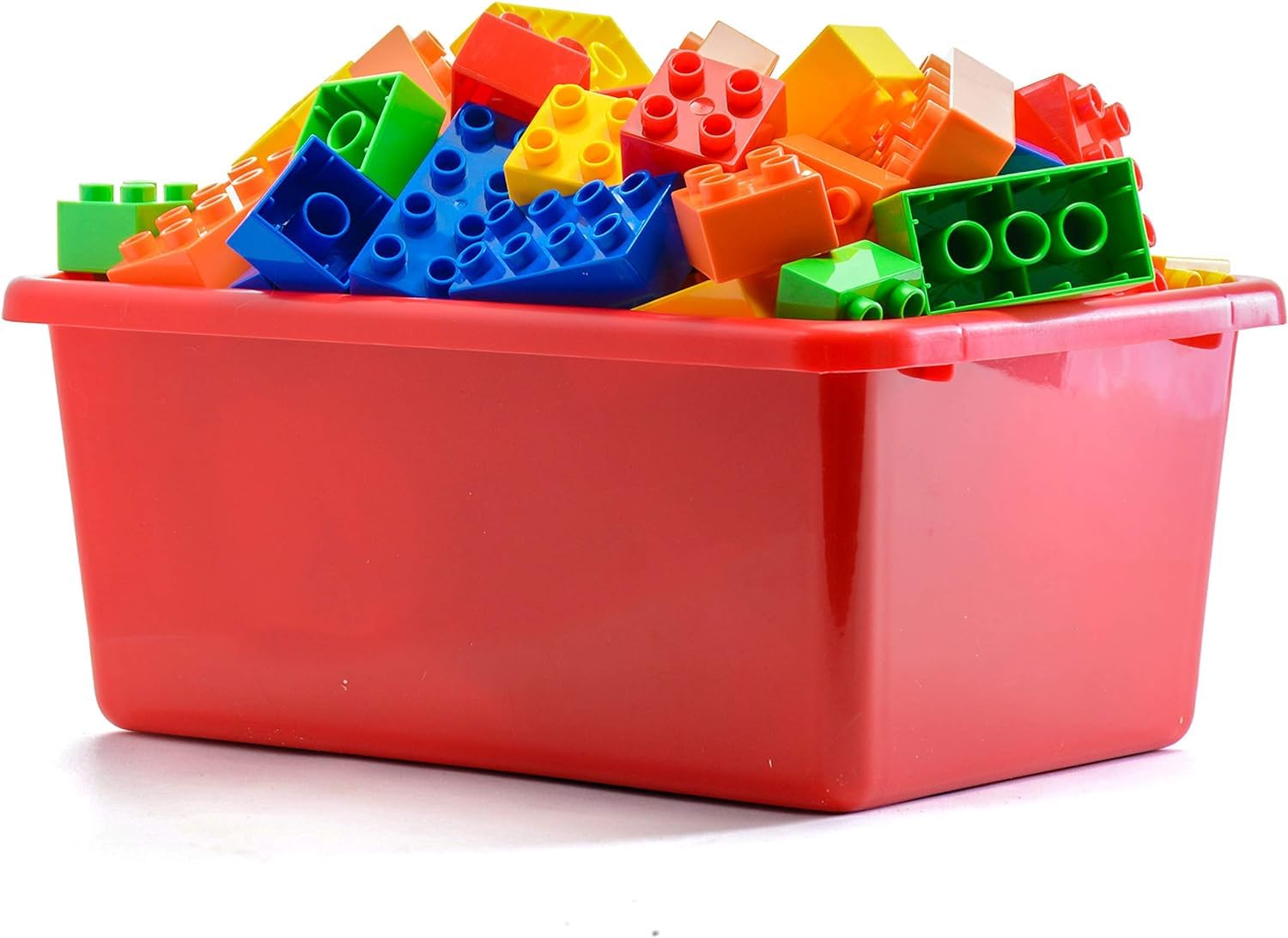 Prextex TOY PLASTIC STORAGE BINS | Stackable Storage Boxes, Plastic Storage, Book Storage, Craft Storage for Shelves