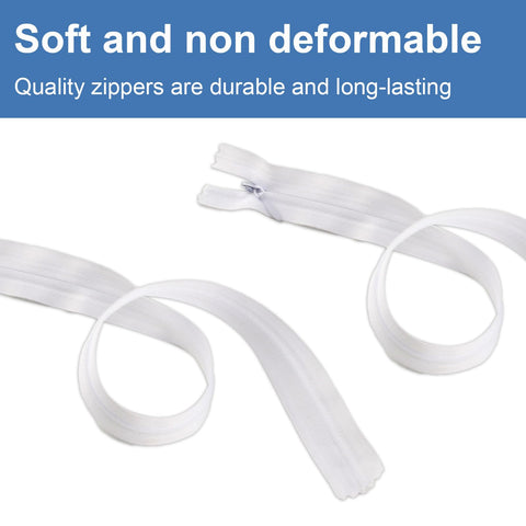 PULIANGLIU 5 Pcs Invisible Zips for Sewing, 40 cm 16 Inch White Zippers