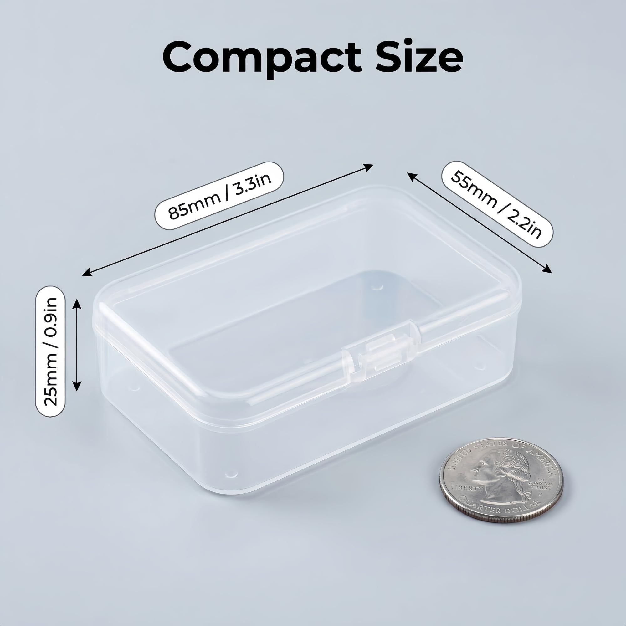 LJY Clear Mini Storage Boxes, 28 Pack, 3.3 x 2.2 x 1 in