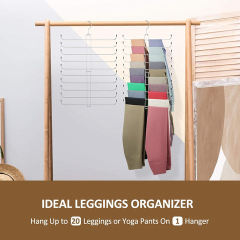 Legging Organizer for Closet, Rotatable Yoga Pants Hanger for Women's XS-XL and Girls' Leggings, Holds Up to 20 Pairs