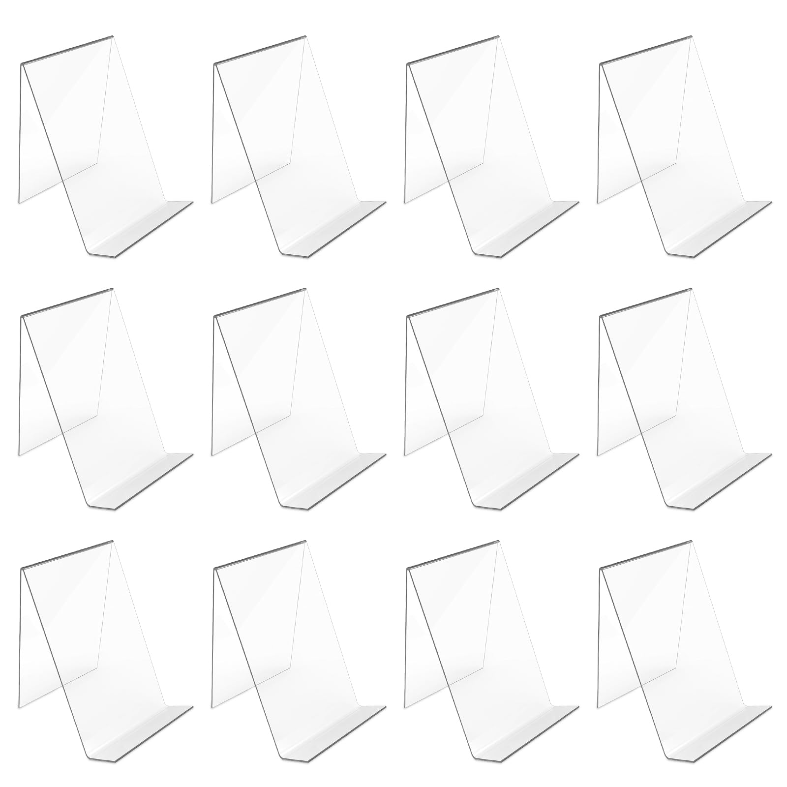 CheurYae 6Pcs Clear Acrylic Book Stand,Transparent Book Display Stand,Clear Book Holder for Books,Phones,Notebooks, Artworks