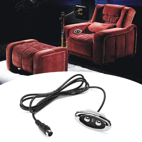 Hililand 2 Button Sofa Controller with LED Backlight USB Port, Lift Chair Power Recliner Hand Control Input 12-29V USB Output 5V-2A