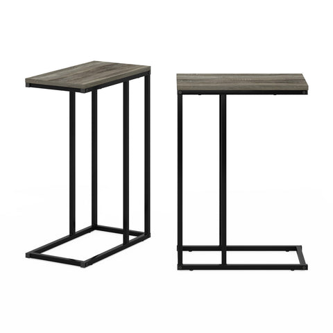 Furinno CAMNUS Side Table Set of 2, C-shape Sofa End Table for Couch, Metal Frame Night Stand, Bedside Table, for Living Room, Bedroom