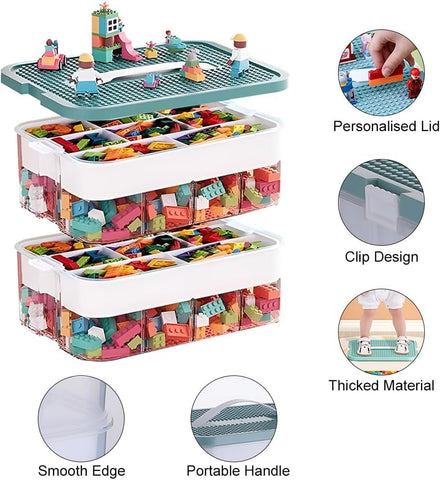 3 Layers Clear Storage Boxes with Lids, Stackable Plastic Drawer Organiser