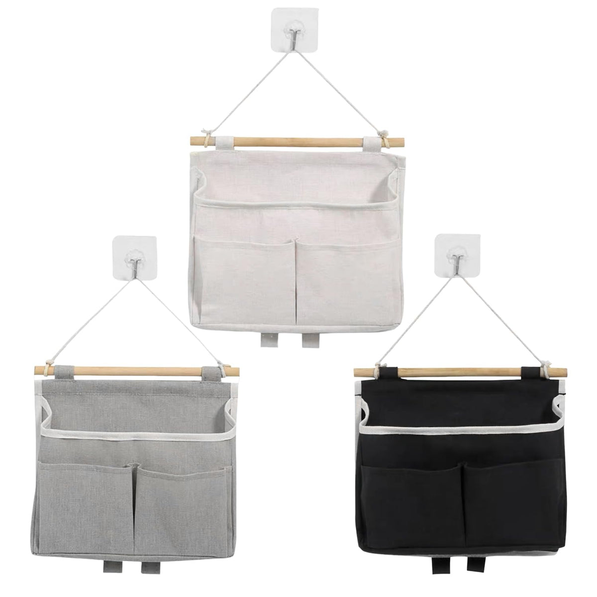 OODJVN 3 Storage Bags With Hooks, Hanging Storage Bags, Porch Storage Bags, And Home Decoration Bags.