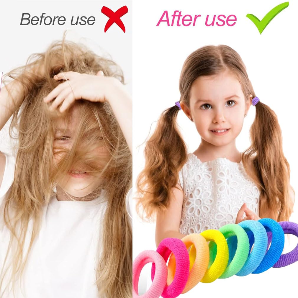 100pcs Seamless Hair Bobbles – Soft Elastic Hair Ties & Ponytail Holders for Women & Girls, No-Slip Hairbands Bulk Set