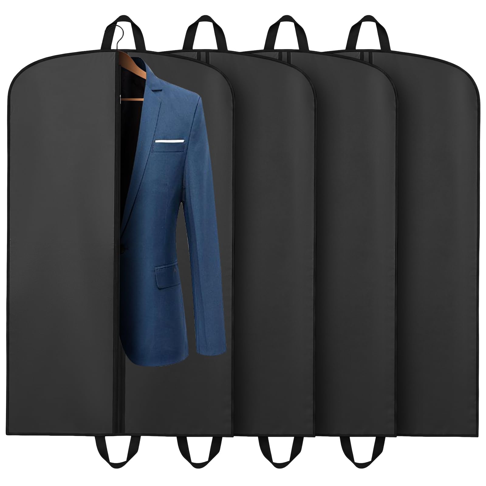 4Pcs Suit Bag, PEVA Suit Carriers for Men with Handles, Travel Garment Bags