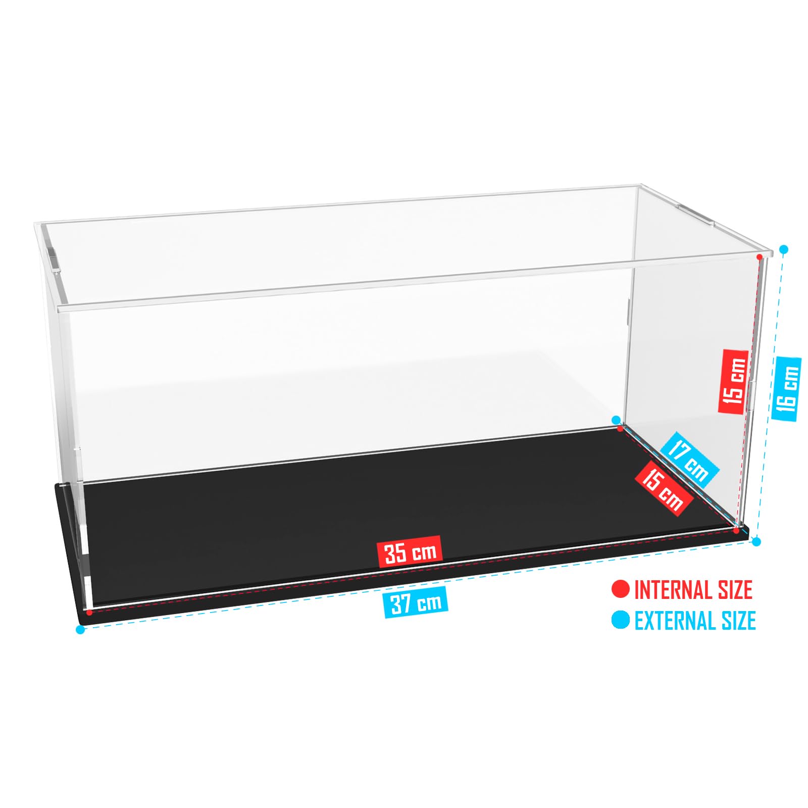 Nynelly Acrylic Display Case for 1/18 Diecast Model Cars for Lego Cars 75380 - Assemble Dustproof Thickened Clear Display Box Cabinet