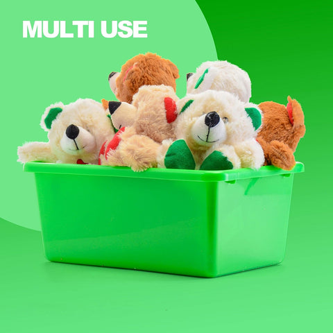 Prextex TOY PLASTIC STORAGE BINS | Stackable Storage Boxes, Plastic Storage, Book Storage, Craft Storage for Shelves