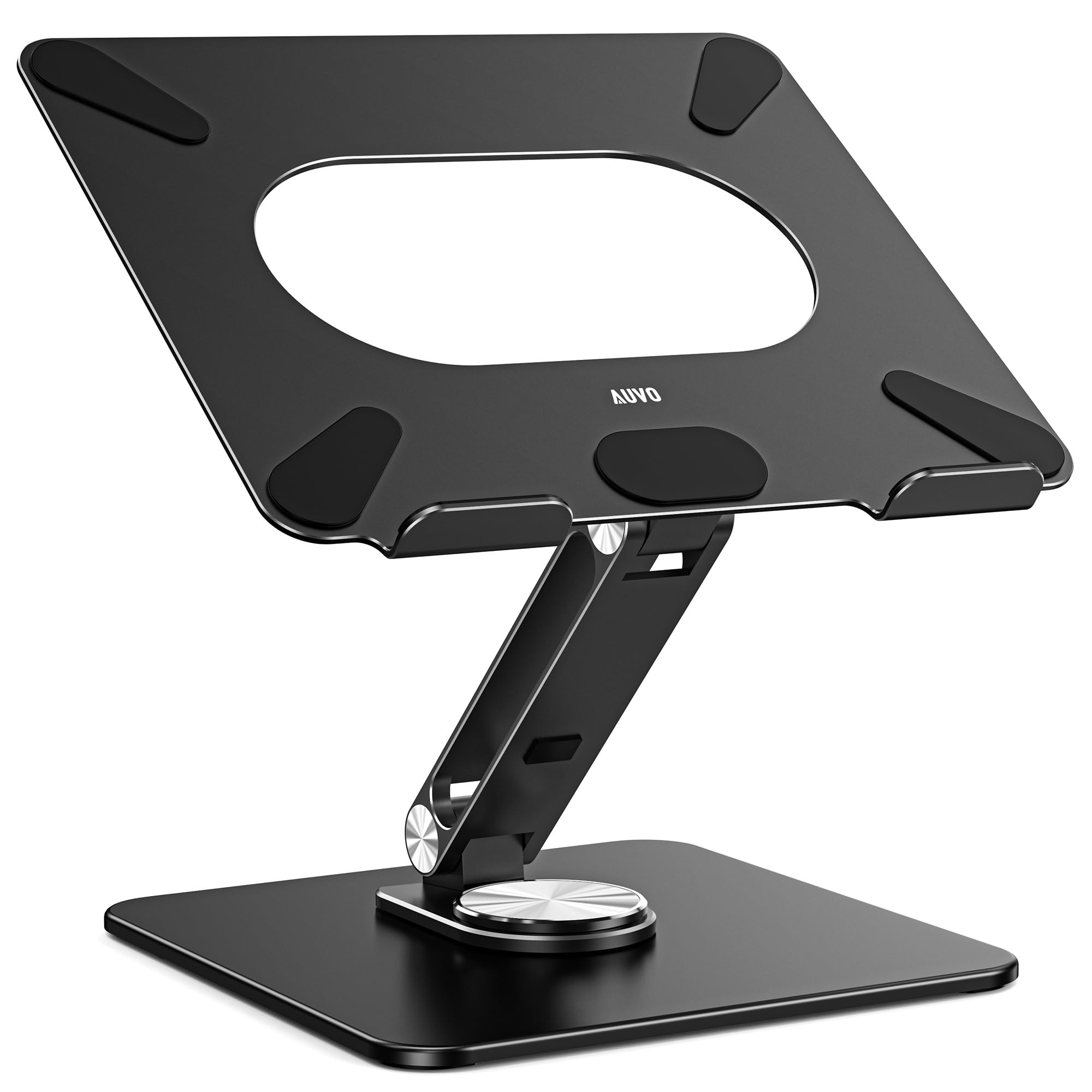 Auvo ALS06 Laptop Stand, Adjustable Computer Stand with 360° Rotating Base, Ergonomic Laptop Riser for Desk, Fits 11-15.6 inch Laptops