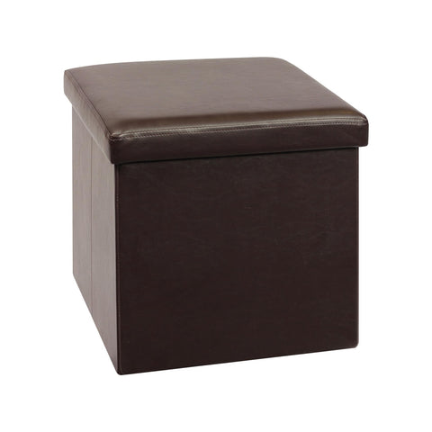 Bonlife Small Ottoman Storage Box with Lid, Foldable Cube Footstool