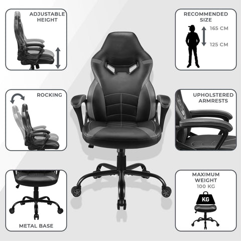 Subsonic Harry Potter - Junior gamer chair - Gaming office chair Black and gold - Official License