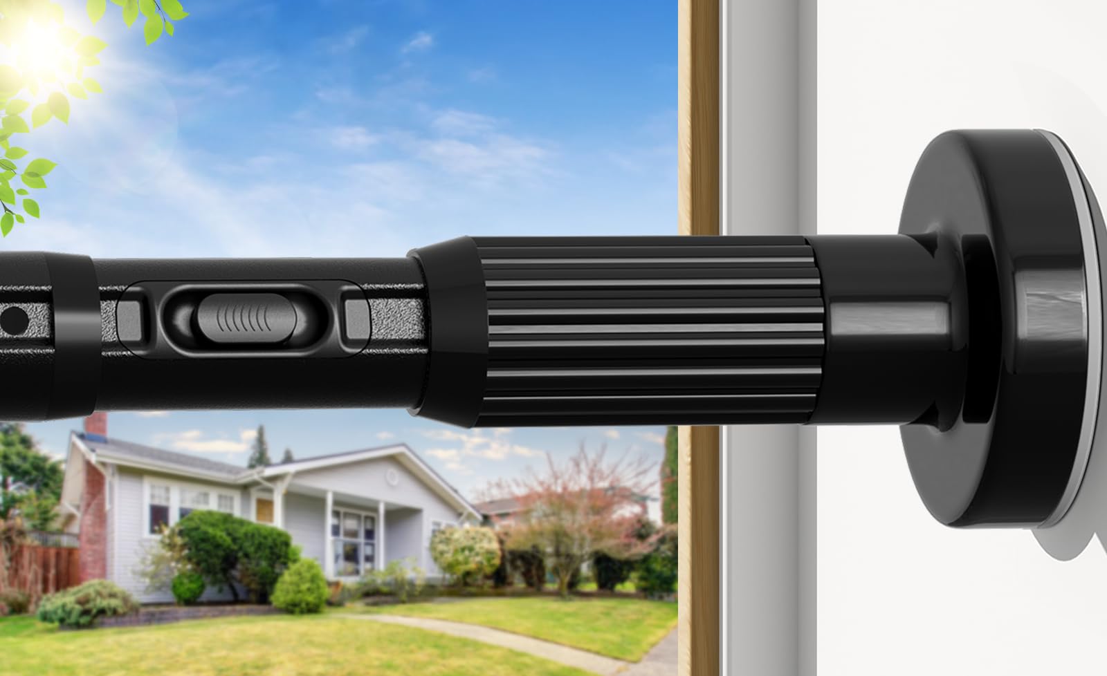 AIZESI Black Curtain Pole 207-422cm 1PCS,No Drill Room Divider Tension Rod
