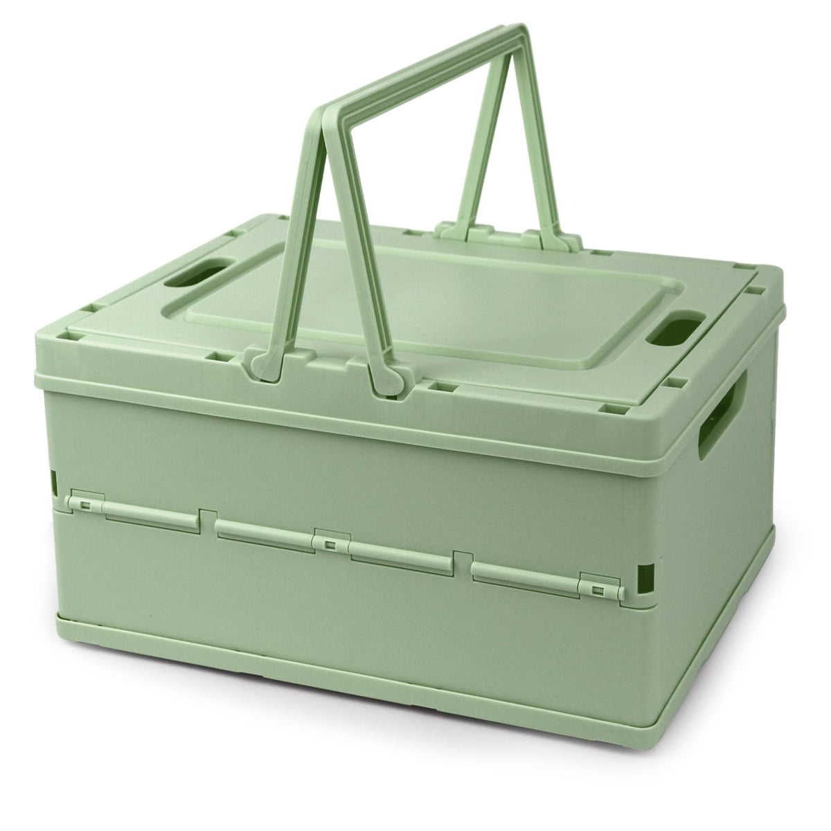 Vivikivi Collapsible Storage Crate,Plastic Storage Box, Green