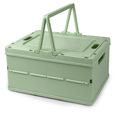 Vivikivi Collapsible Storage Crate,Plastic Storage Box, Green