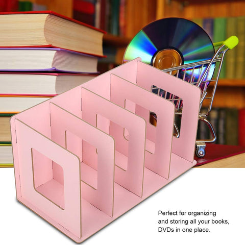 BOROCO File Organiser Desktop Organizer 4 Compartments Magazine Holders for Office School Organization and Storage (Pink)