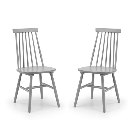 Julian Bowen Alassio Dining Chairs, Set of 2, Grey - H92.5 x W44.5 x D53cm