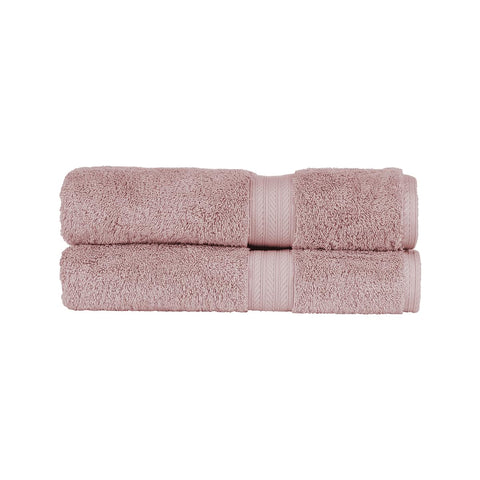Christy Renaissance 2 Bath Towels Set | Petal Pink | 100% Egyptian Cotton Pile | Luxuriously Soft and Super Absorbent | 675 GSM