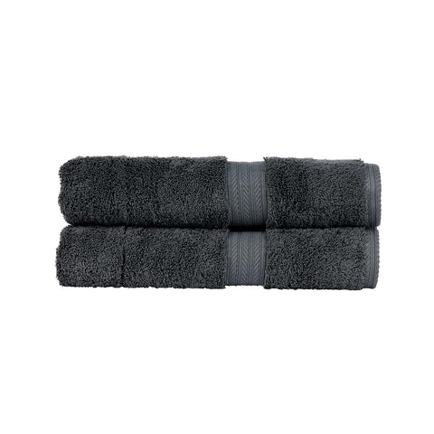 Christy Renaissance 2 Bath Towels Set | Ash Grey | 100% Egyptian Cotton Pile | Luxuriously Soft and Super Absorbent | 675 GSM