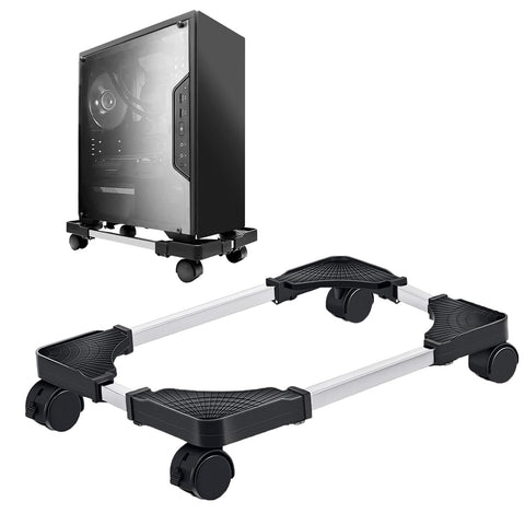 PC Stand for PC Tower, Computer Desktop Tower Stand with 4 Lockable Castors, Adjustable CPU Holder