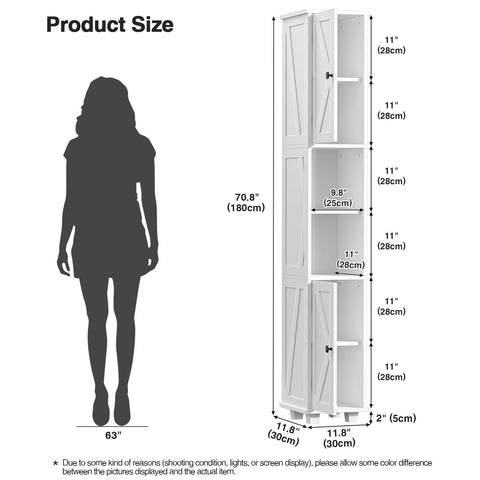 Skokliz Tall Bathroom Cabinet Storage, 180x30x30 cm Bathroom cupboards