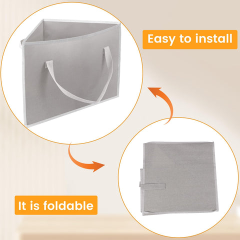 Gatphy 2Pcs Triangle/Square Clothes Hanger Organizer Bags with Handles, Canvas Material, Space Saving Clothes Hanger Storage Bag for Laundry Rooms