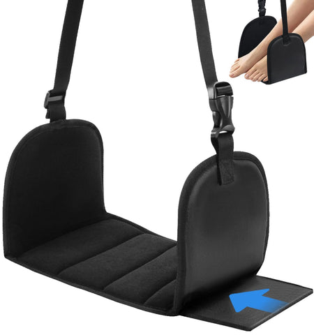 Airplane Footrest Adjustable Foot Hammock, M MOACC Plane Foot Hammock, Travel Essentials Hammock with Support Plates by Thicked Memory Cotton Filling