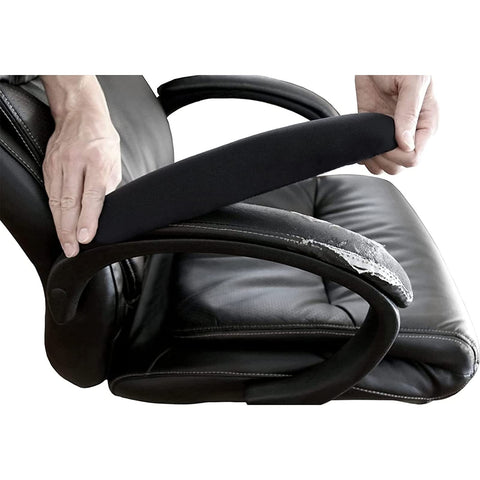 FYTXSZ Office Computer Chair Arm Covers - Stretchy Polyester Arm Cover Protector, Thickened Washable Arm Chair Covers Slipcovers - Black Pack of 2