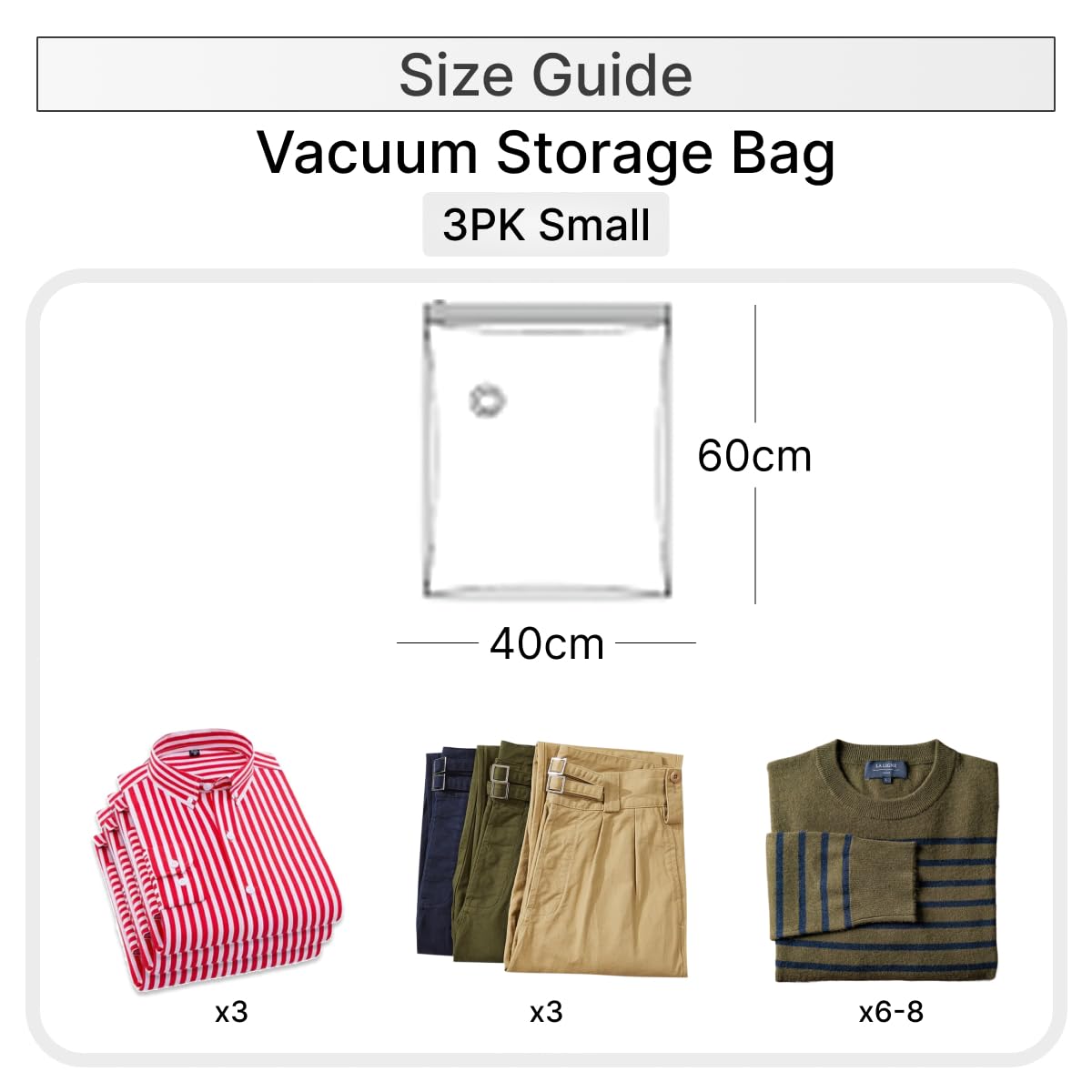 DOMIRA Vacuum Storage Bags – Space Saver Bags For Clothes, Duvets, Travel – Airtight Compression Seal – Reusable, Heavy Duty Vacuum Bags (Small, 3PK)