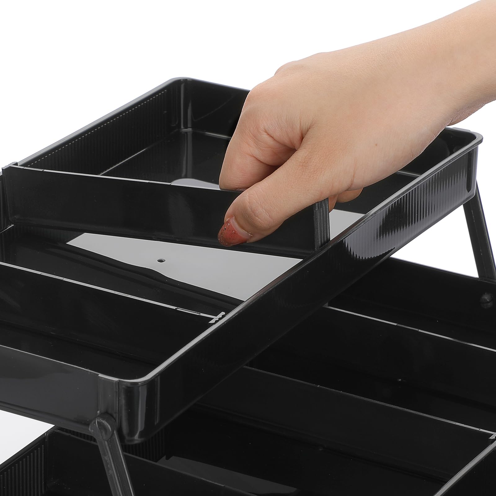 IGNPION 3 Tiers Craft Stackable Storage Box, Plastic Dividers Organiser Box