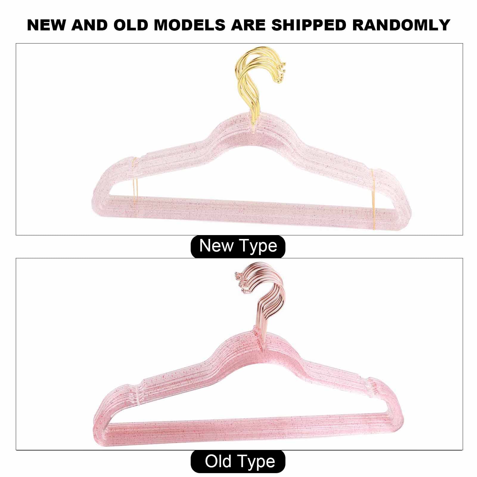 10Pcs Transparent Glitter Hangers Crystal Seamless Clothes Racks