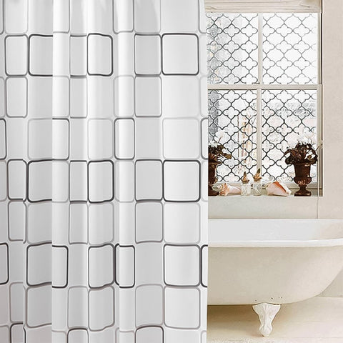 ZONADAH 200x200cm Square Plaid Shower Curtain Toilet Shower Curtains with Hook for Bathroom Home Decor Modern Waterproof Curtain Bath Accessories
