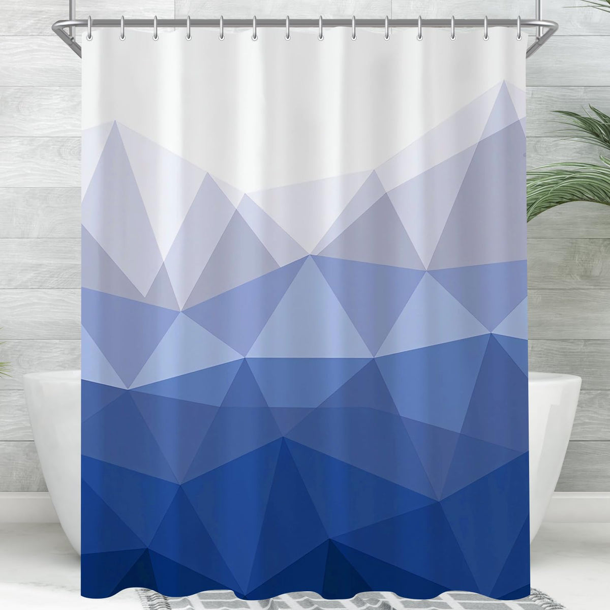 Lerores Shower Curtain, 150 x 180 cm, Geometric Gradient, Weighted Hem, Anti-Mould, Water-Repellent