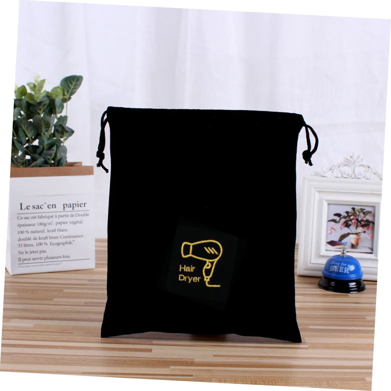 Alipis Drawstring Hair Dryer Pouch Travel Portable Storage Bag for Home Gym Reusable Hair Dryer Holder Safe Drawstring Closure