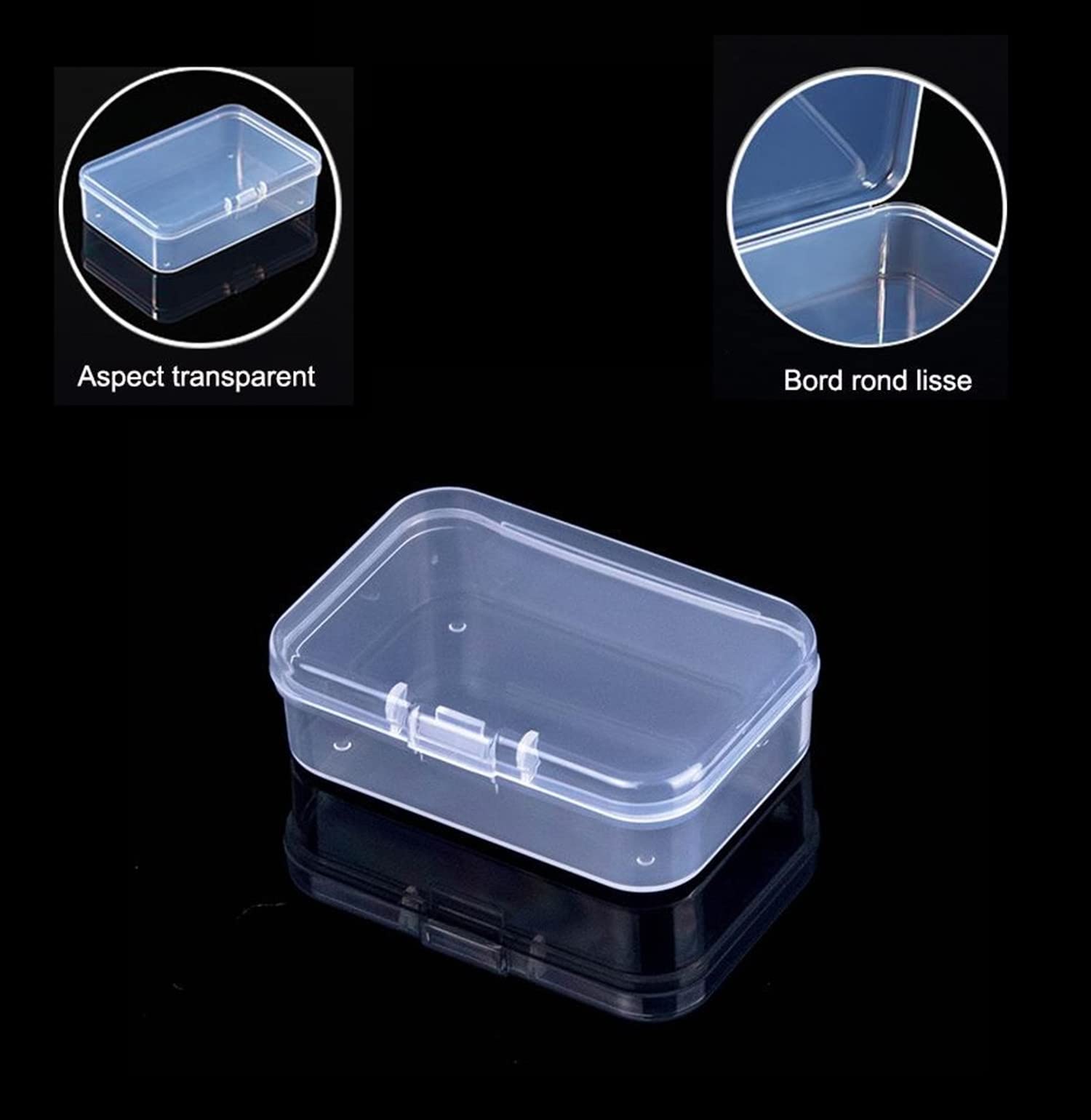 LATRAT 6 Pieces Transparent Mini Storage Box, Plastic Storage Containers Jewellery Organizer for Collecting Small Items, Beads, Jewellery