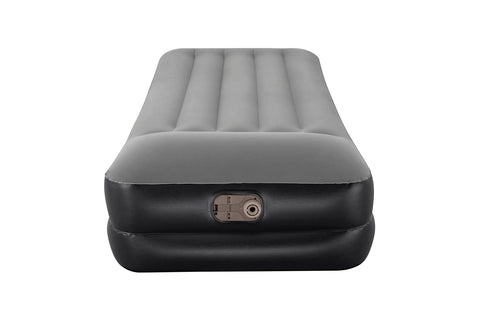 Bestway | Tritech Air Mattress, Twin Size with Built in AC Pump | Durable Inflatable Mattress with Fast Inflation and Storage Bag, Grey