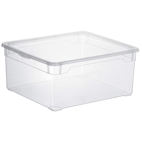 Rotho, Clear, Set of 4 storage boxes 5 l with lid, Plastic (PP) BPA-free, transparent, 4 x 5l (33,0 x 19,0 x 24,0 cm)