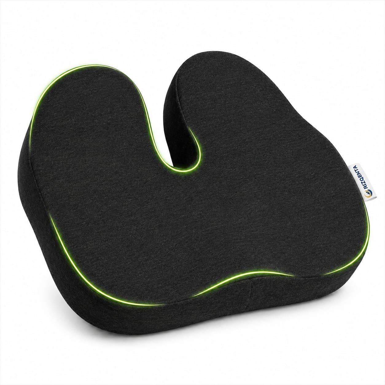 RIZQENTA Memory Foam Office Chair Cushion, Ergonomic U-Shaped Seat Cushion for Coccyx & Tailbone Support, Car Seat, Home, Desk Chair & Wheelchair