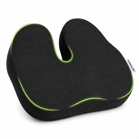 RIZQENTA Memory Foam Office Chair Cushion, Ergonomic U-Shaped Seat Cushion for Coccyx & Tailbone Support, Car Seat, Home, Desk Chair & Wheelchair