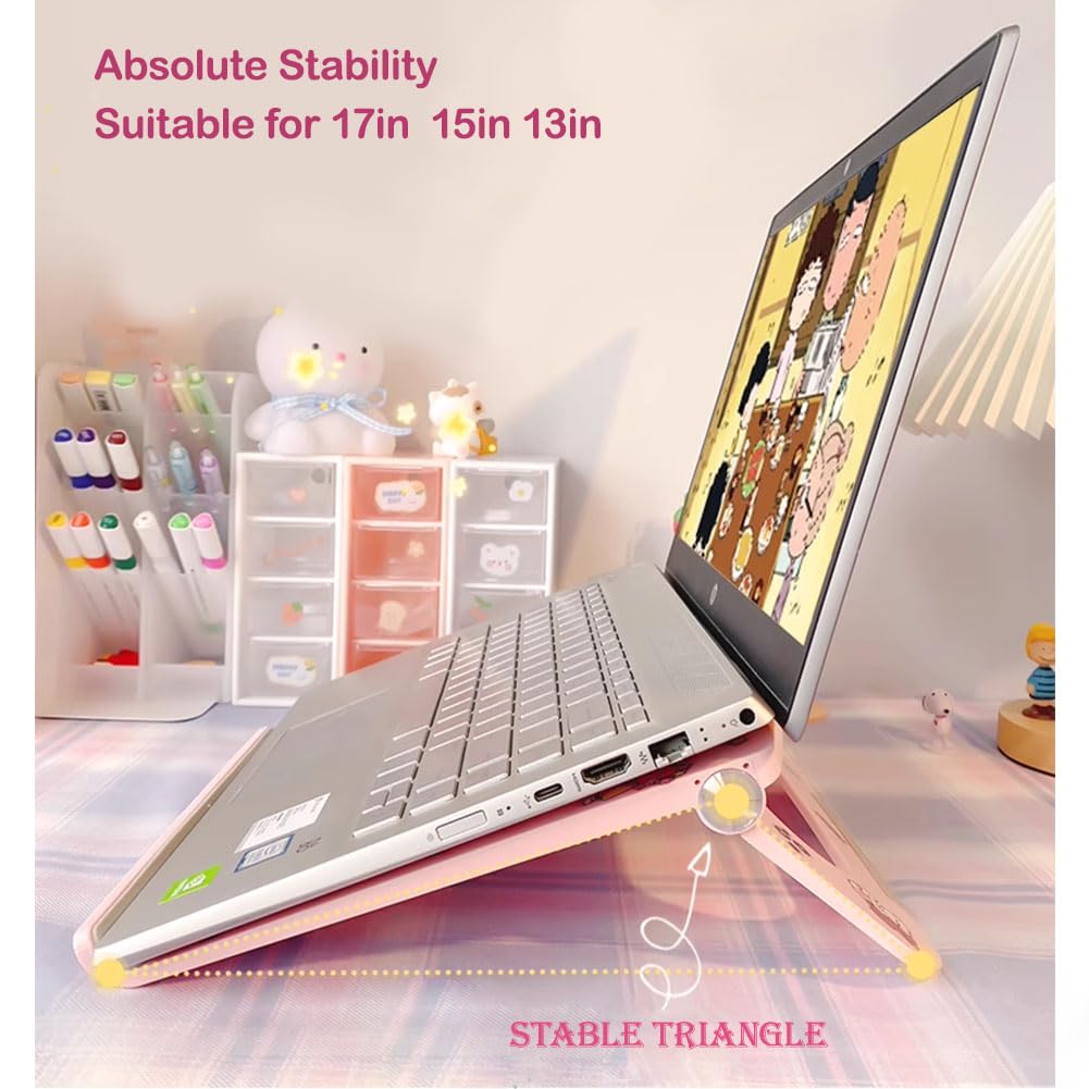 Laptop Stand, Stable Notebook Holder for Desk Voiceless Foldable Computer