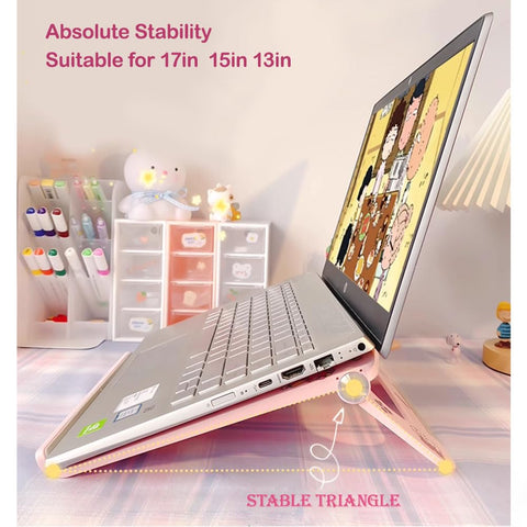 Laptop Stand, Stable Notebook Holder for Desk Voiceless Foldable Computer
