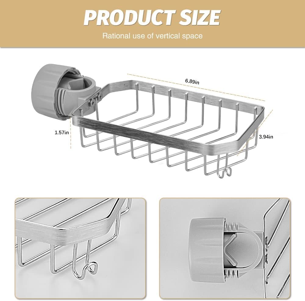 Bnimtm Shower Caddy No Drill, Shower Soap Holder, 304 Stainless Steel Bathroom Caddy, Sponge Holder For Kitchen, Great for Bathrooms, Kitchens, RVs